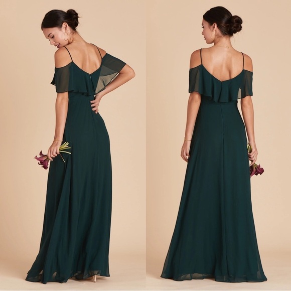 Birdy Grey • Jane Convertible Chiffon Dress bridesmaid formal Emerald green gown - Picture 15 of 15